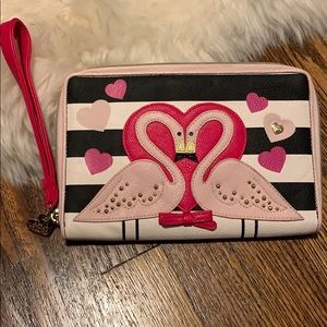 Betray Johnson flamingo wristlet